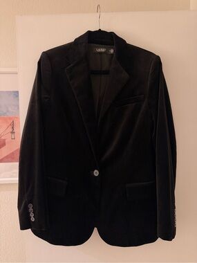 LAUREN Ralph Lauren Black Velvet Women's Blazer, size 10. New condition.